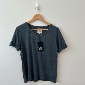 Chaser Tops Womens Medium Triple blend Rolled Knot Back Tee Succulent New